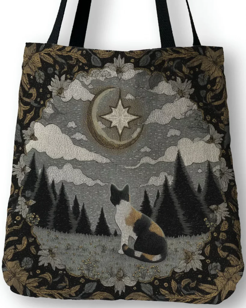 calico cat tote bag