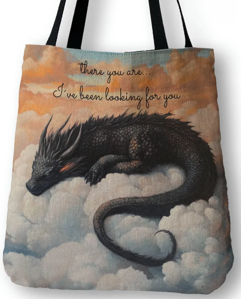 personalized dragon tote bag