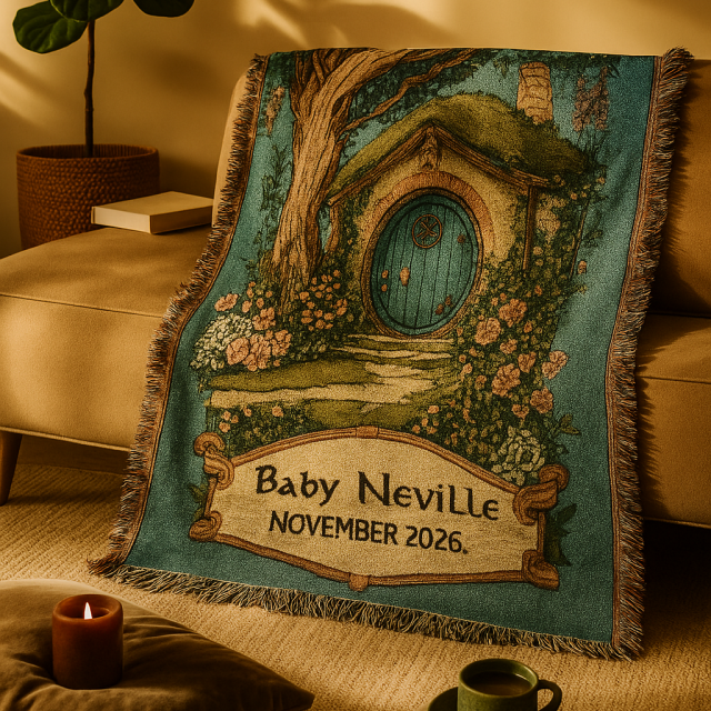 hobbit luxury woven blanket lotr